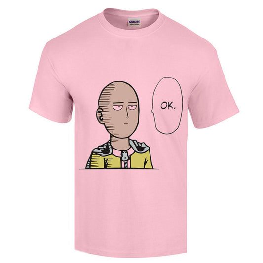 One Punch Man Print T-shirt (Pink)