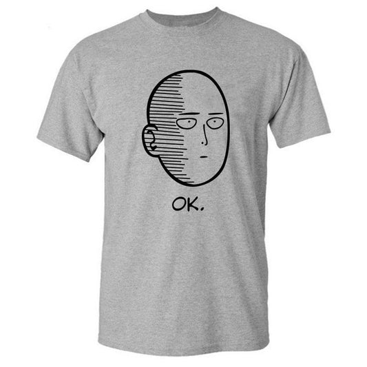 One Punch Man Printed T-shirt (Gray)